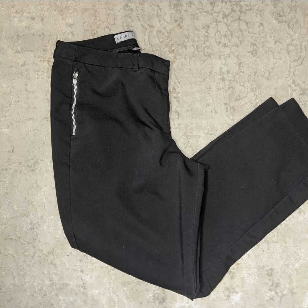 Larry Levine ankle black pants with zipper pockets